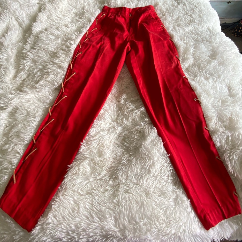 J3 USA Jeans Red with cross ties on side
